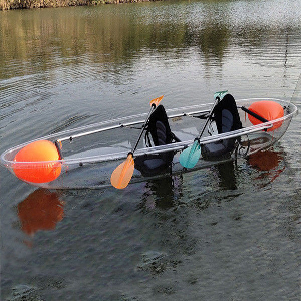명확한 플라스틱 카누 낚시질, 2개의 헤엄을 가진 경량 두 배 대양 카약